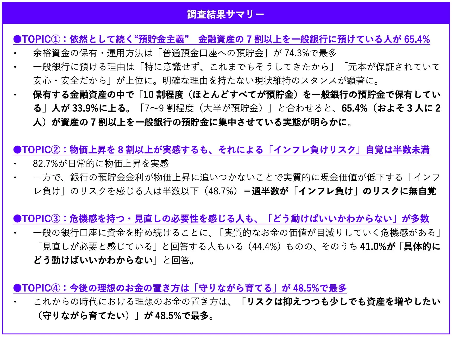 調査結果サマリー