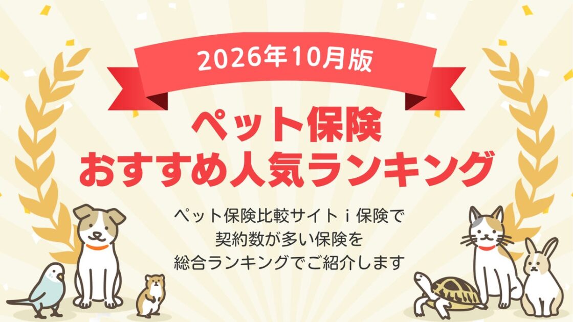 【2026年10月最新版】ペット保険ランキングを更新!|i保険(あいほけん)